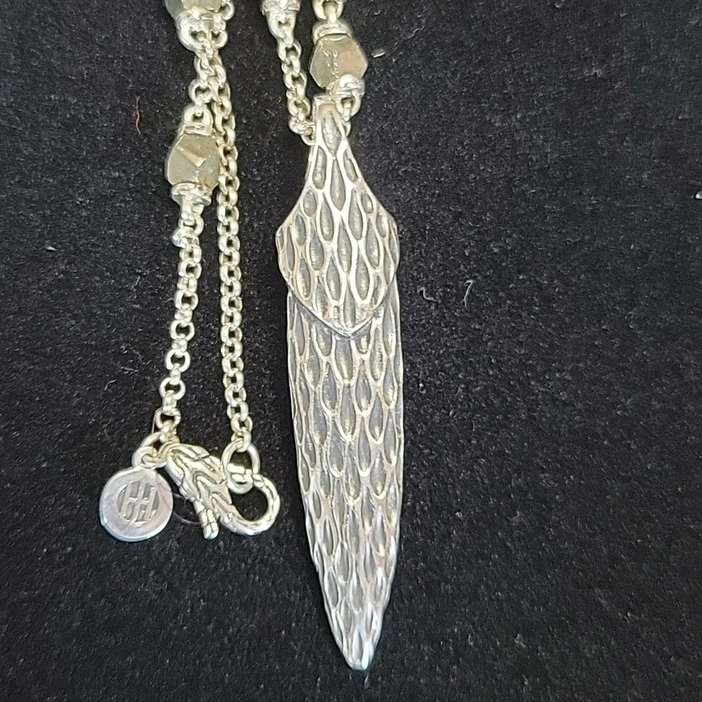 John Hardy Naga Silver Pendant & Pyrite Necklace - Picture 3 of 12